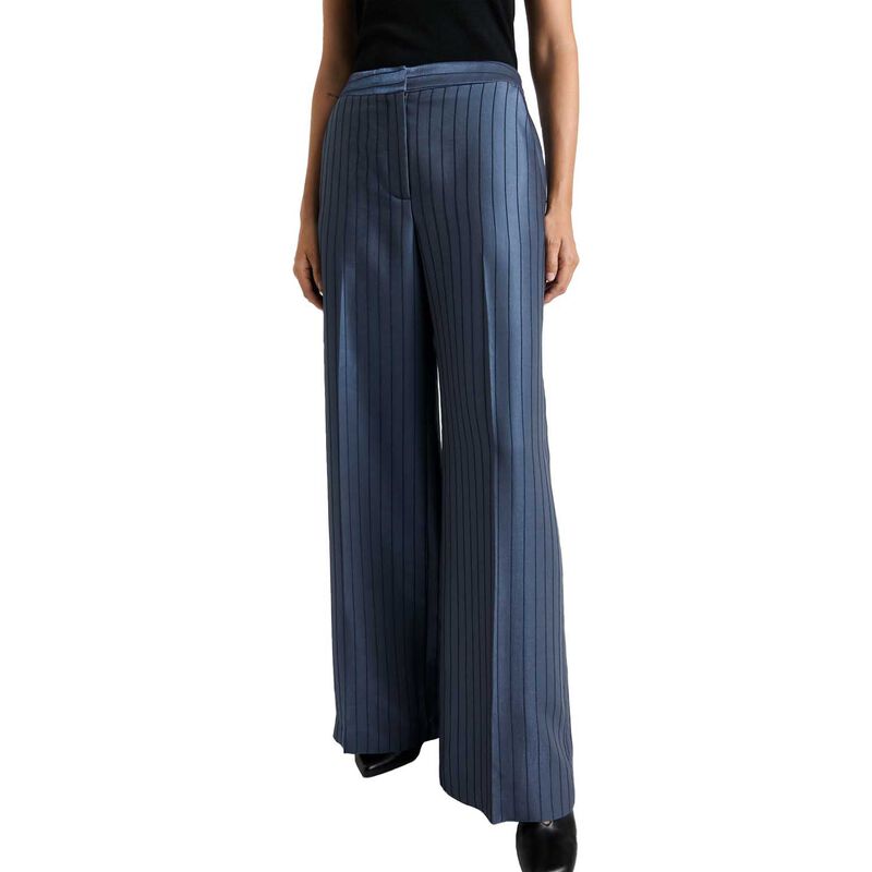 Cue European Viscose Stripe Wide Leg Pant image number 0